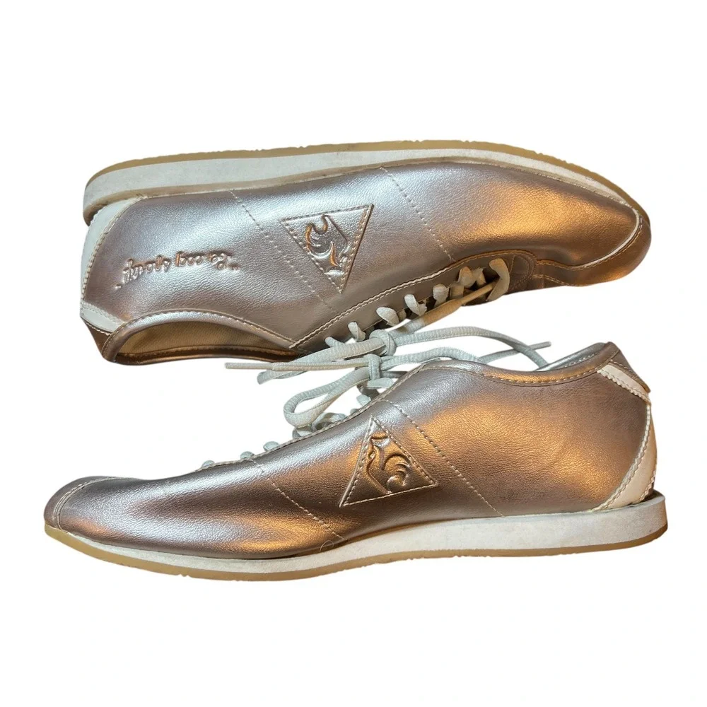 Le Coq Sportif Rose Gold Metallic Leather Sneakers‎ Women's Size 8.5